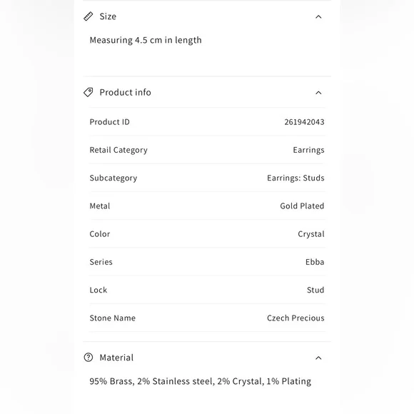 NEW 🐍Pilgrim 14kGold plated Crystal Swirl Drop stud Earrings Women Jewelry snake - Picture 5 of 6